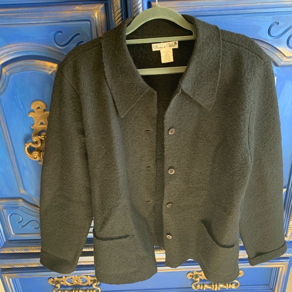 Deane & White Jackets & Blazers - Vintage Deane & White Black Wool Sweater Jacket SM